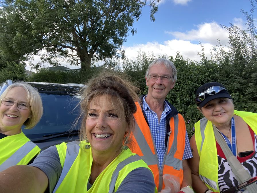 Photo from recent litter pick: John Perkin Chair of Parish Council, Gill Oxley District Cllr, Denise Powell Parish Cllr and Gretta Perkin